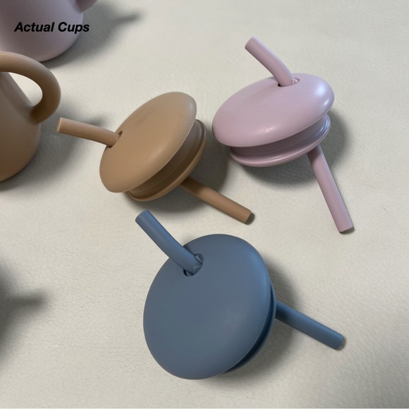 GUC: 3 MUSHIE SILICONE TRAINING CUPS IN LILAC, NATURAL AND TRADEWINDS BLUE (O/S) - Picture 10 of 13